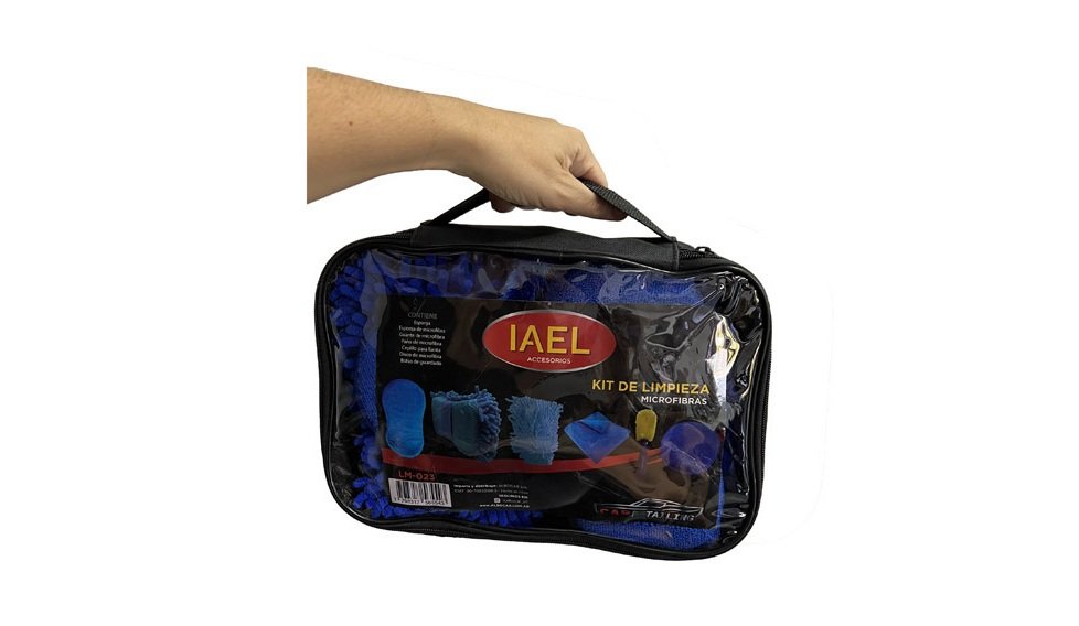 KIT LIMPIEZA 7PCS AZUL EN BOLSO IAEL